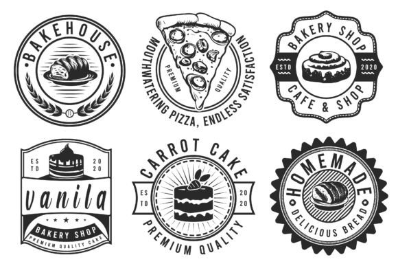 Sweet Bakery Badge Label and Logo Grafik Logos Von Billah Hub
