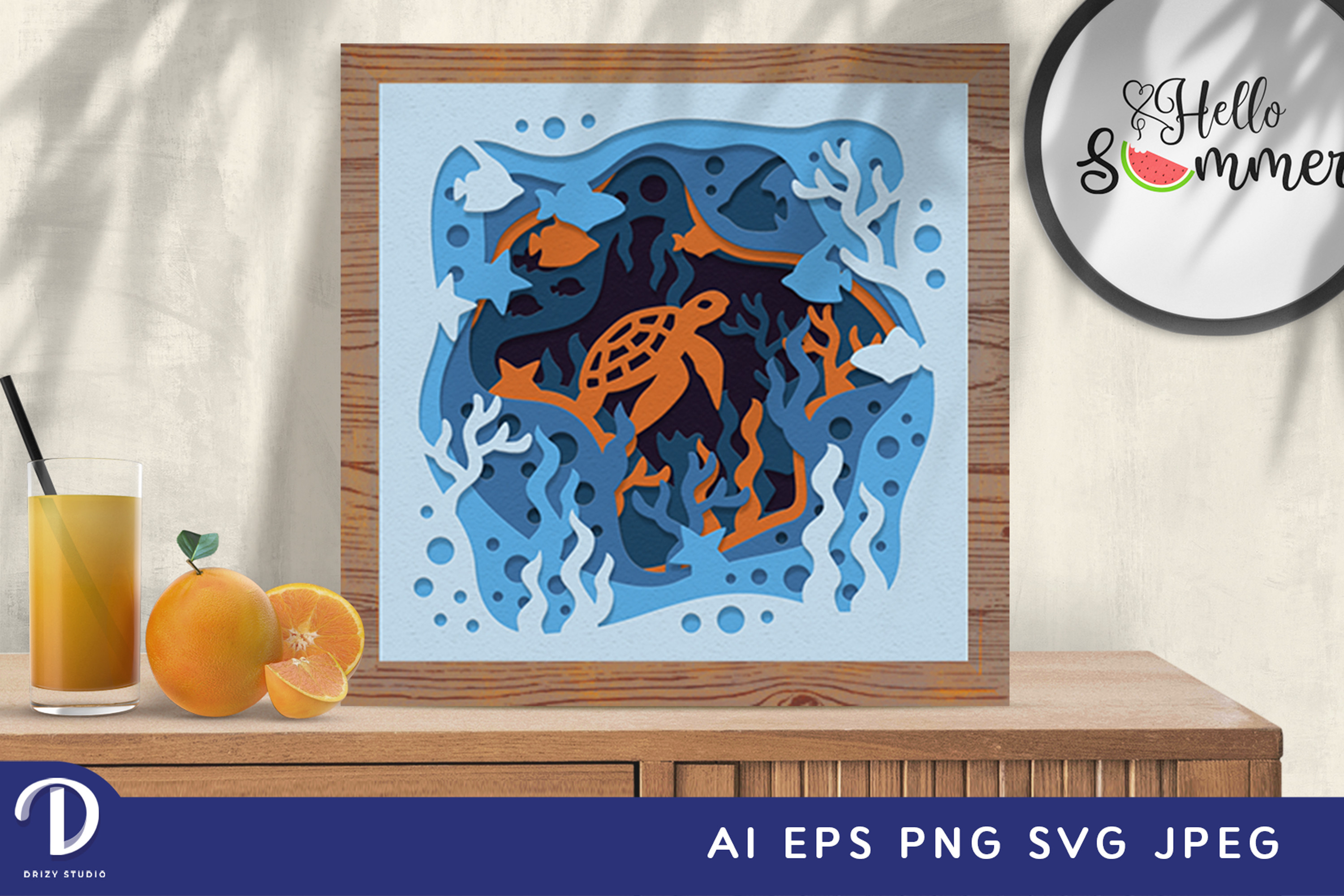 Underwater Life Shadow Box Paper Cut SVG · Creative Fabrica