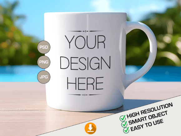 11 Oz Mug Mockup PSD Mug Template Grafica Tazze e Mug Di LostDeLucky