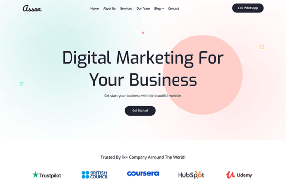 Assan - Digital Agency WordPress Theme Gráfico WordPress Por Themesvila