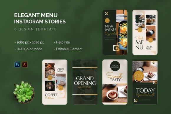Elegant Menu - Instagram Story Graphic Social Media Templates By Streakside