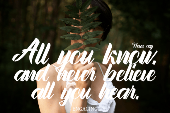 Engaging Font PNG with transparent background - Preview 4