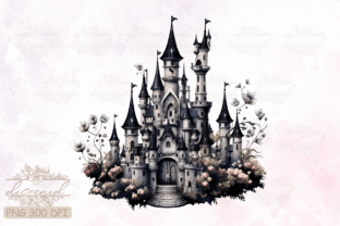 Fairy Black Castle Watercolor Clipart Graphic by Diceenid · Creative ...