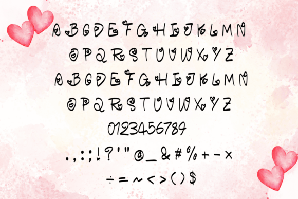 Inlove Font PNG with transparent background - Preview 1