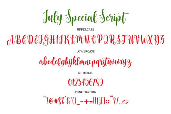 July Special Font PNG with transparent background - Preview 4