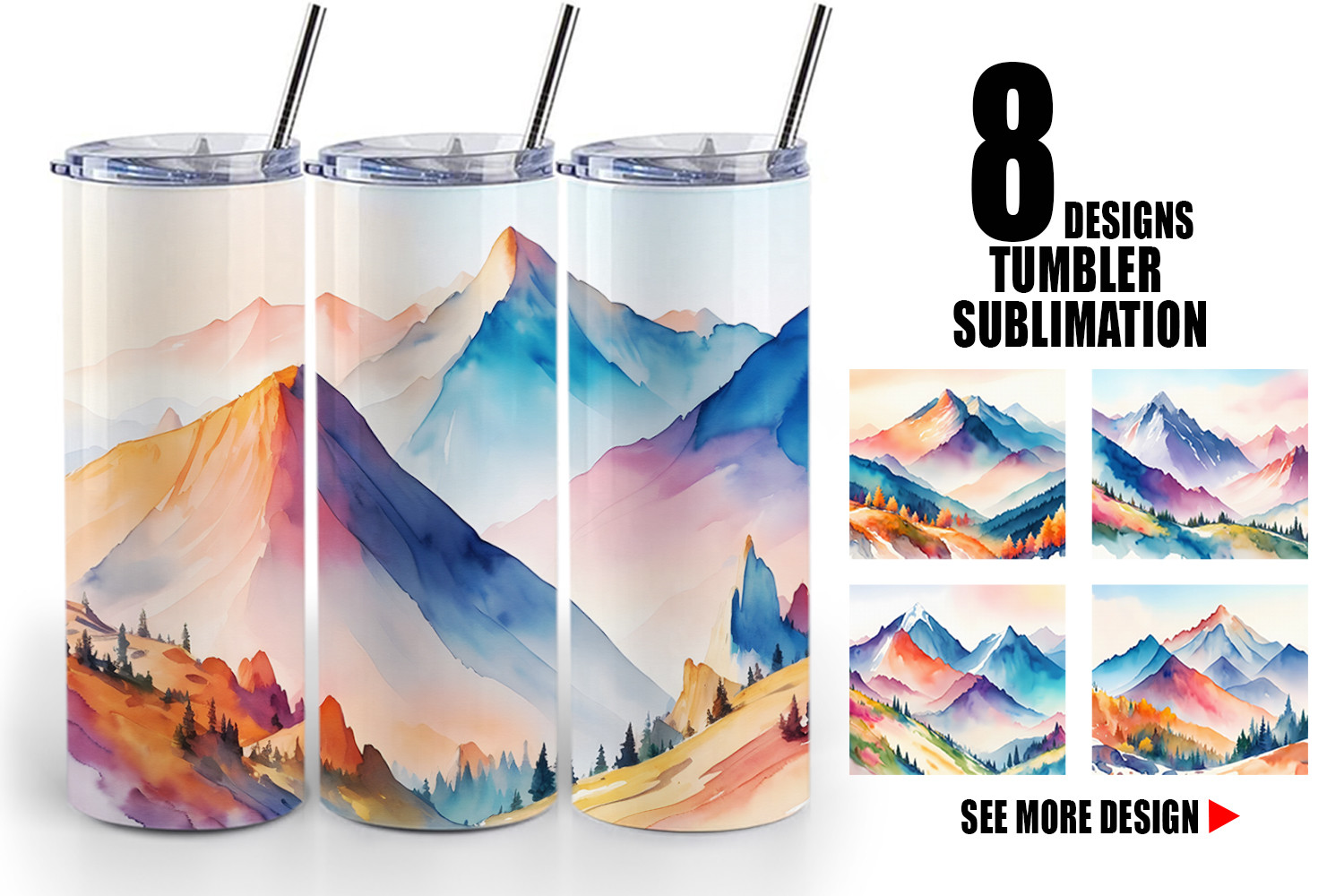 Tumbler Mountain Vistas Landscape Graphic by Artnoy · Creative Fabrica
