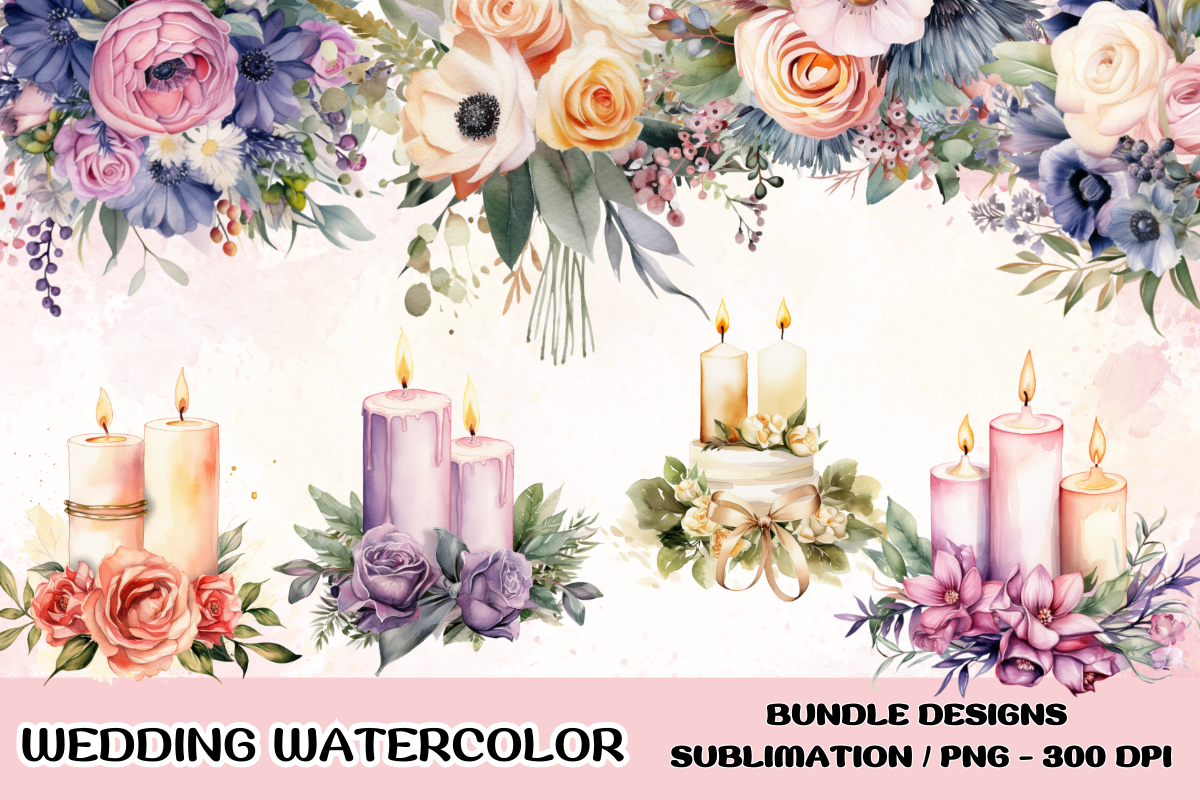 Vintage Wedding Clipart Bundle PNG - photo 1