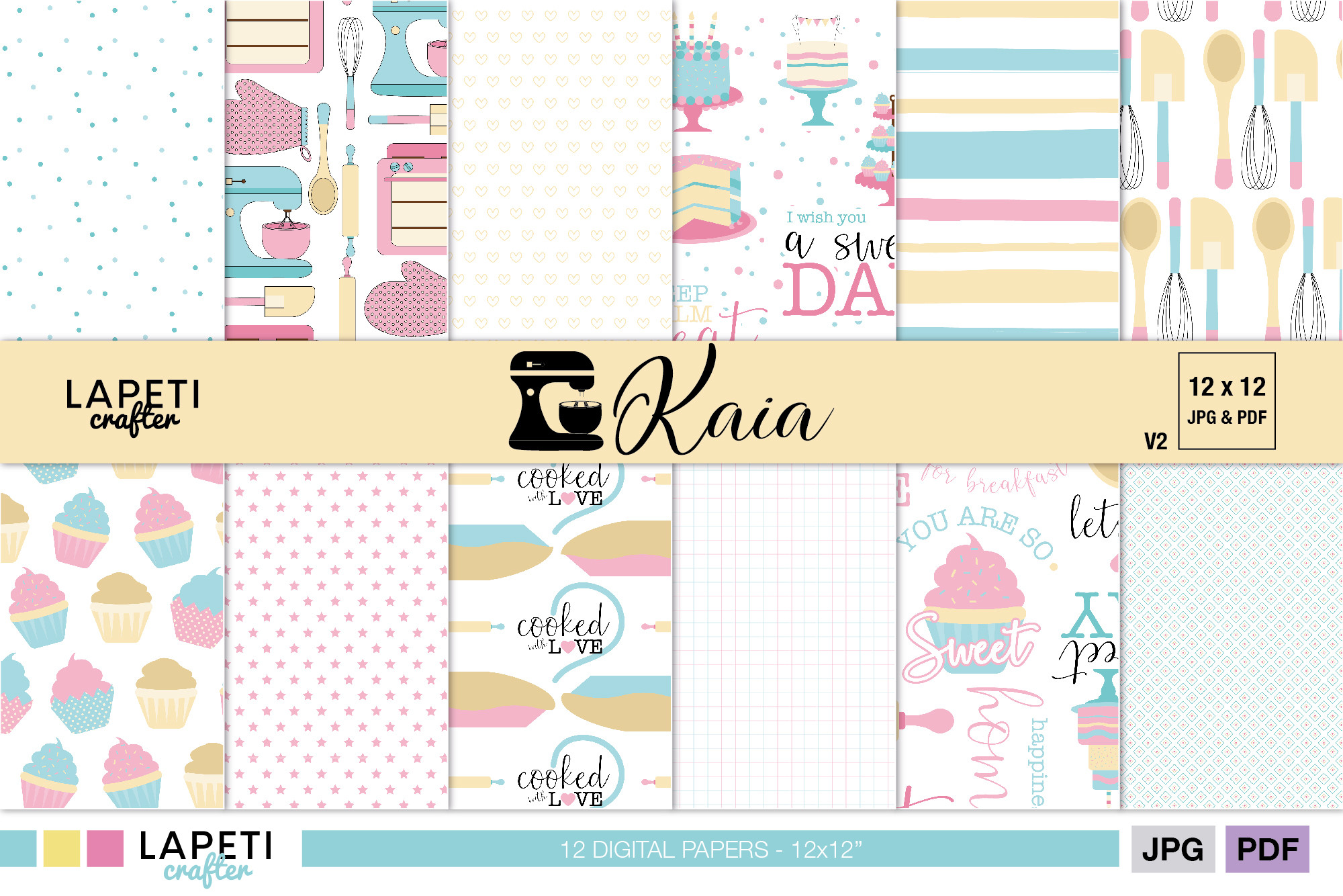Bakery Digital Paper, Baking Scrap Paper Graphic by lapeticrafter ...