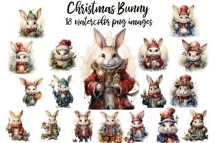 Christmas Bunny Clipart Graphic by retrowalldecor · Creative Fabrica