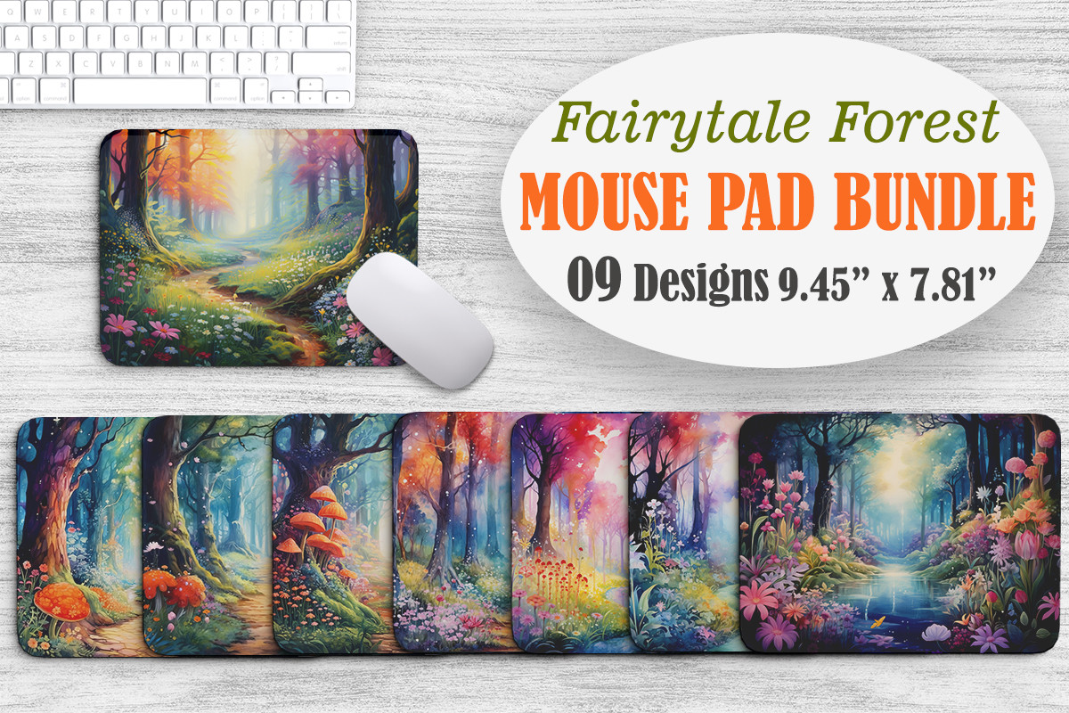 Fairytale Forest Mouse Pad Bundle Graphic by Foxmia · Creative Fabrica
