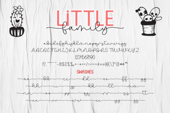 Little Family Font PNG with transparent background - Preview 2