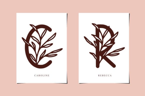 Monogram Cadacia Floral Font PNG with transparent background - Preview 1