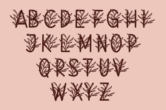 Monogram Cadacia Floral Font PNG with transparent background - Preview 2