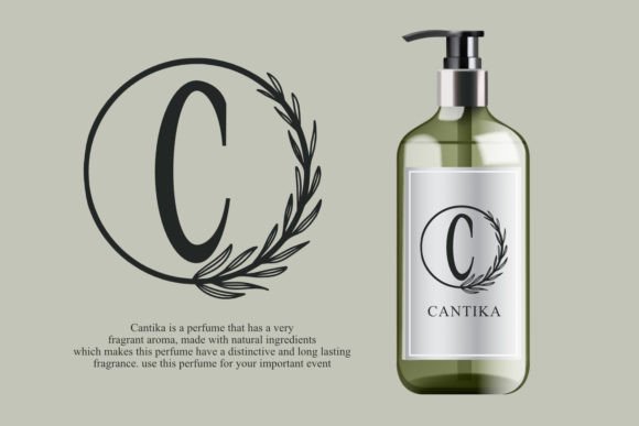 Monogram Circle Botanic Font PNG with transparent background - Preview 1