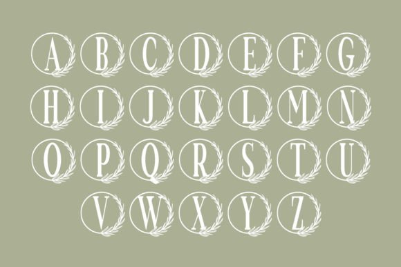 Monogram Circle Botanic Font PNG with transparent background - Preview 2