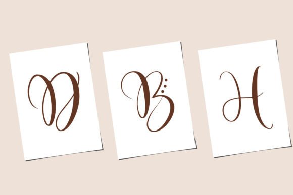 Monogram Cute Caliga Font PNG with transparent background - Preview 1