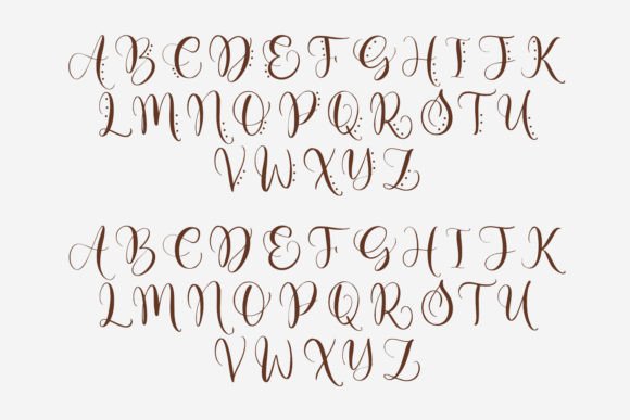 Monogram Cute Caliga Font PNG with transparent background - Preview 2