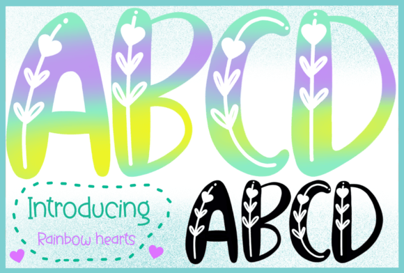 Rainbow Hearts Fonts