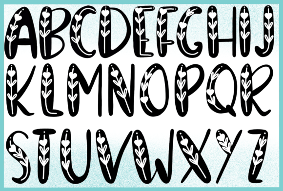 Rainbow Hearts Font PNG with transparent background - Preview 3