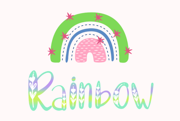 Rainbow Hearts Font PNG with transparent background - Preview 4