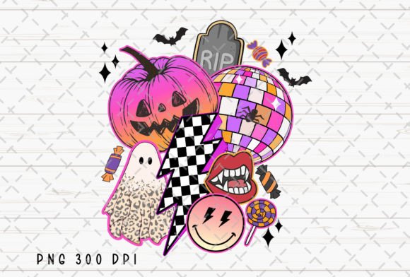 Retro Halloween Pumpkin Smiley Face PNG