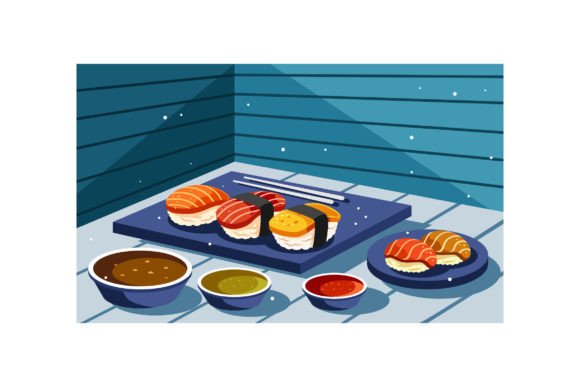 Sushi Japanese Food Illustration