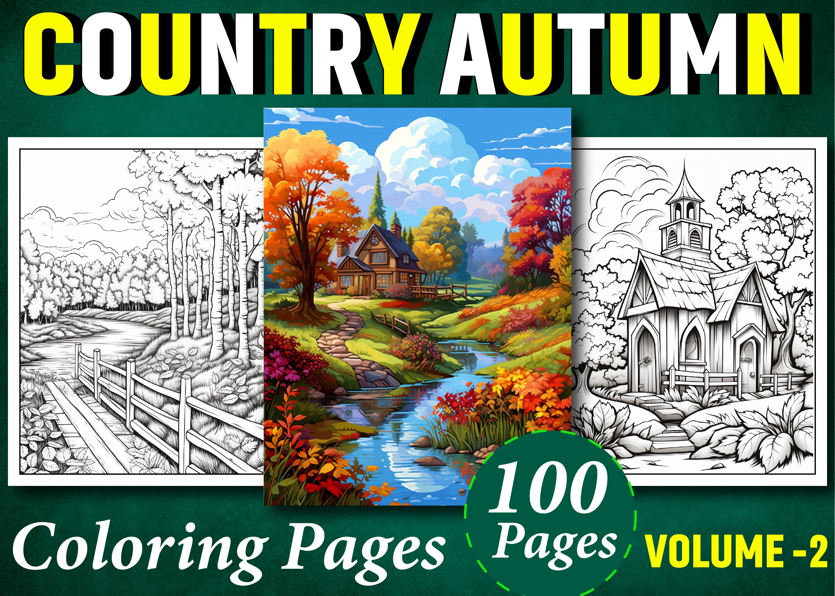 100 Country Autumn Coloring Pages