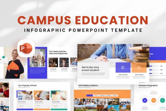 Preview of Campus Education PowerPoint Template PowerPoint template