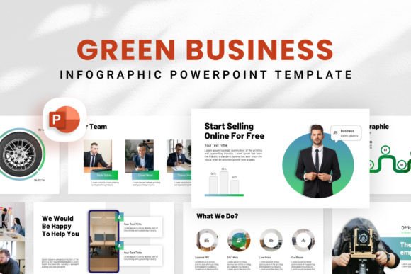 Preview of Green Business PowerPoint Template PowerPoint template