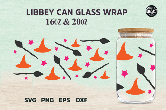 Halloween Witch Libbey Can Glass 16oz SV Graphic by LazyCraftlab ...