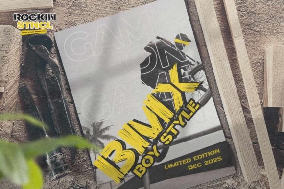 Rockin Stncl Font PNG with transparent background - Preview 2