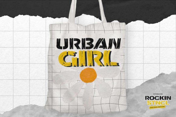 Rockin Stncl Font PNG with transparent background - Preview 4