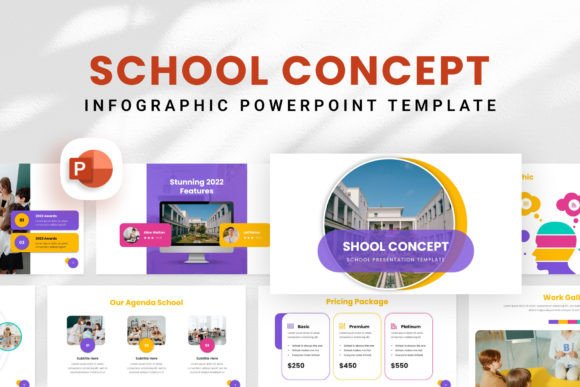 Preview of School Concept PowerPoint Template education presentation template