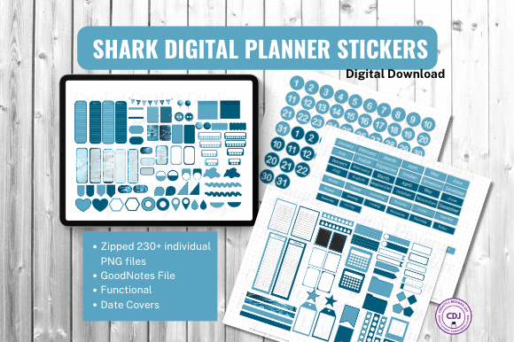 Shark Digital Planner Stickers