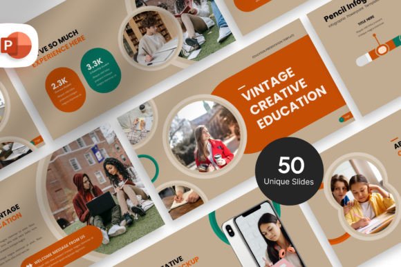 Preview of Vintage Creative Education PowerPoint PowerPoint template