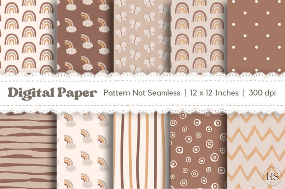 10 BOHO Abstract Digital Paper Pack Graphic by Heyv Studio · Creative ...