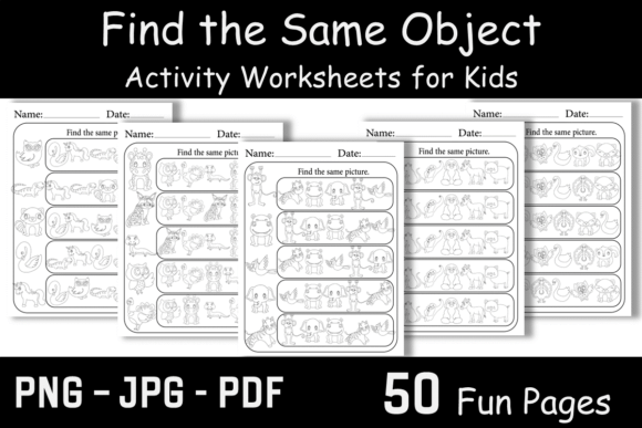 50 Printable Activity Worksheets for Kid Graphic by Ahmed Sherif ...