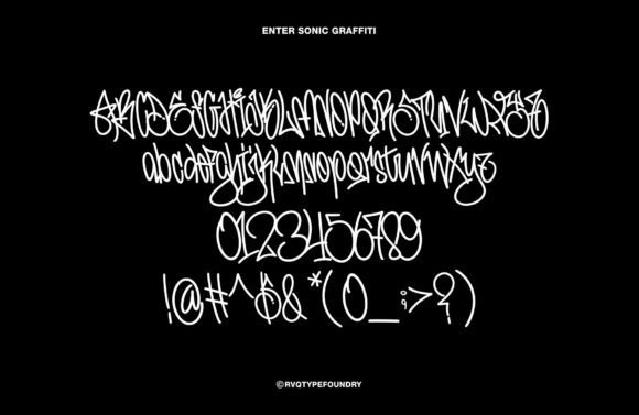 Enter Sonic Graffiti Font PNG with transparent background - Preview 3