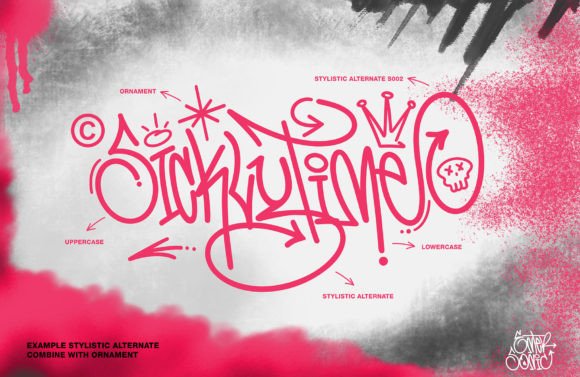 Enter Sonic Graffiti Font PNG with transparent background - Preview 4