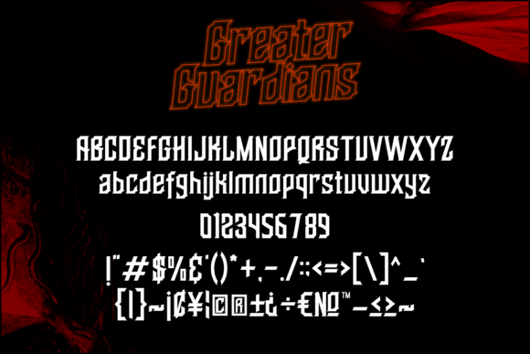 Greater Guardians Font PNG with transparent background - Preview 2