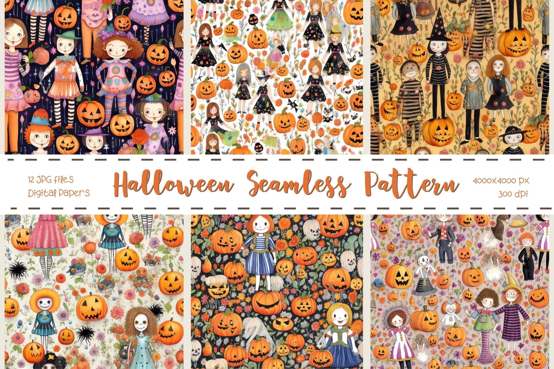 Halloween Digital Paper Seamless Pattern Graphic by PimmyArt · Creative ...