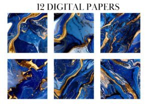 Royal Blue and Gold Digital Paper Graphic by jallydesign · Creative Fabrica