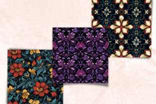 Seamless Gothic Flower Pattern Paper Graphic by giraffecreativestudio ...