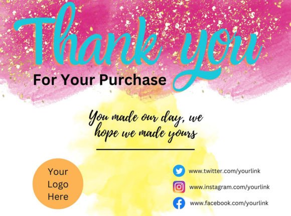 Thank You Card Canva Editable Template