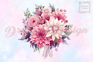 Wedding Pink Flowers Bouquet Clipart Graphic by Drumpee Design ...