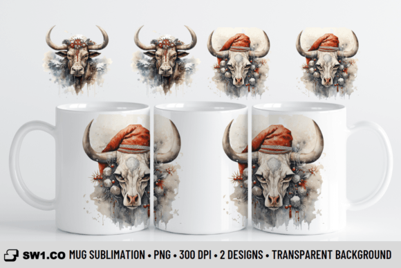 Buffalo Christmas Mug Sublimation Wrap Graphics