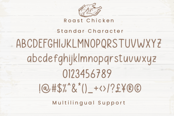 Roast Chicken Font PNG with transparent background - Preview 4