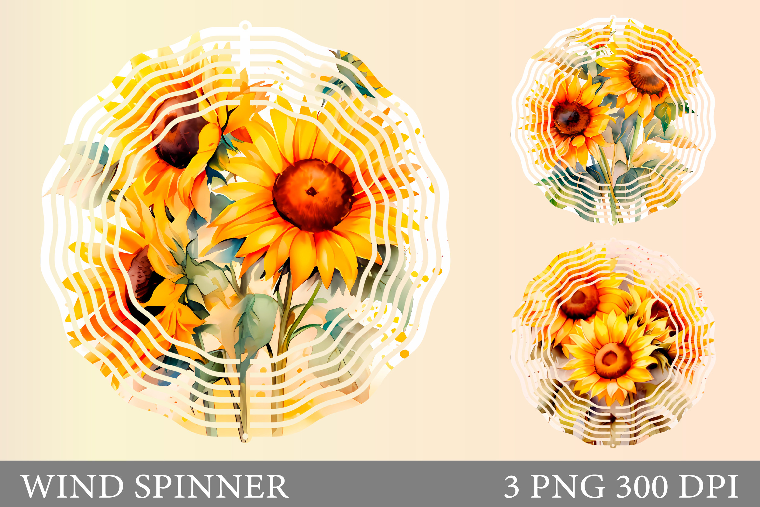 Sunflower Wind Spinner Sublimation Graphic by shishkovaiv · Creative ...