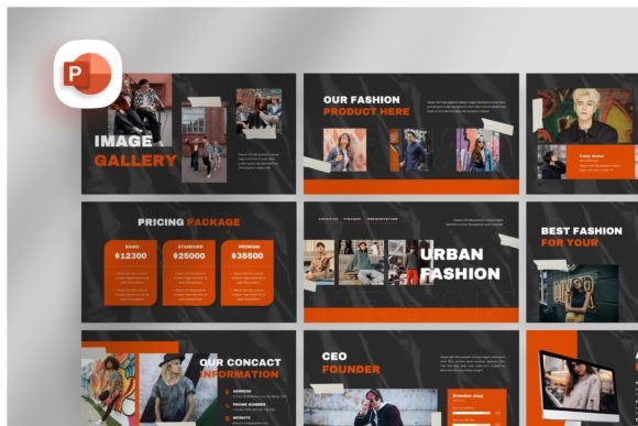 Preview of Urban Fashion PowerPoint Template fashion presentation template