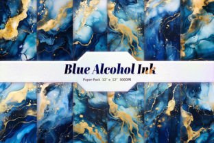 Blue Alcohol Ink Digital Paper Pack Graphic by DifferPP · Creative Fabrica